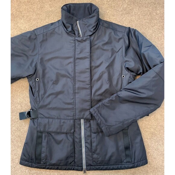 Nike Quilted Ski Jacket Boys M (8/10) Long Sleeve High Neck Cinch Waist Black